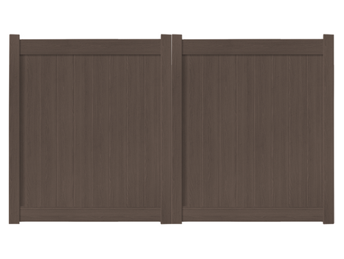 10’ x 6’ Chestnut Brown Double Drive Vinyl Gate