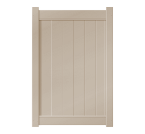 4’ x 6’ Sandstone Single Swing Vinyl Gate