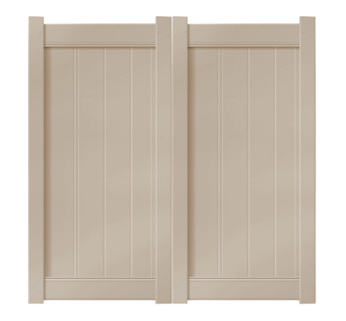 6’ x 6’ Sandstone Double Drive Vinyl Gate