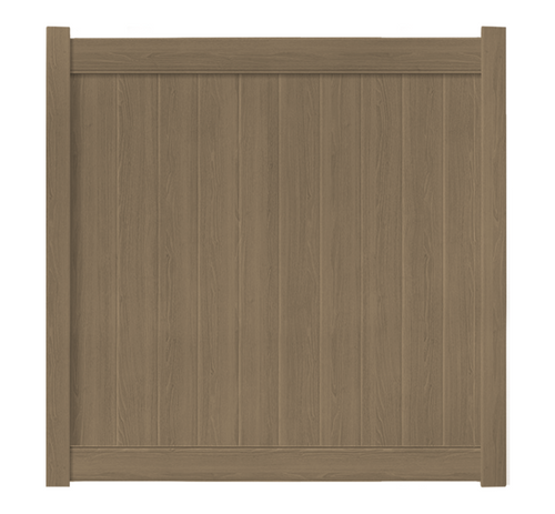 6’ x 6’ Weathered Cedar Single Swing Vinyl Gate