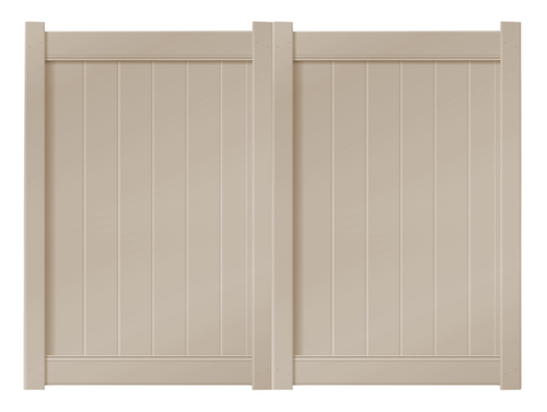 8’ x 6’ Sandstone Double Drive Vinyl Gate