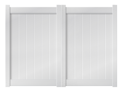 8’ x 6’ White Double Drive Vinyl Gate