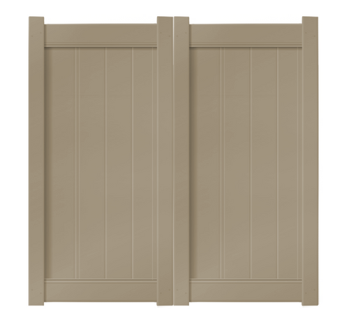 6’ x 6’ Khaki Double Drive Vinyl Gate