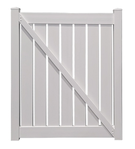 6' x 6' Semi-Privacy White Single Swing Vinyl Gate (AFC-030)