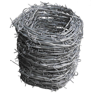 Galvanized 4-Point Class 3, 12-1/2 Gauge Barbed Wire Roll for Chain Link Fences