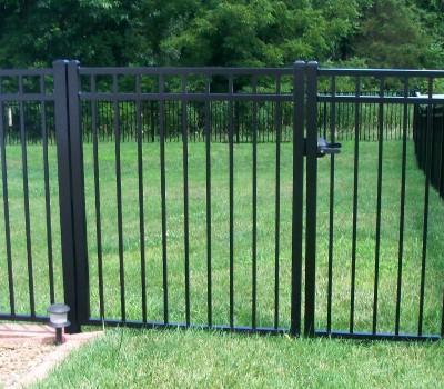 5' x 4' Aluminum Ornamental Single Swing Gate - Flat Top Series A - No Arch