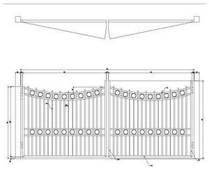 Curved Under Arch Gate with Rings