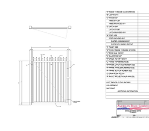 72" x 60" Spear Top Single Swing Gate